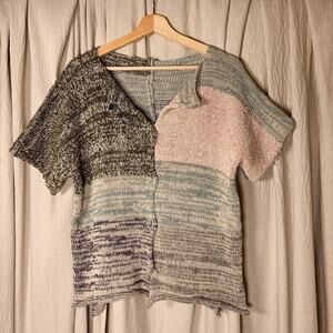 Skif International Artisan Colorblock Patchwork Knit Sweater Top M/L